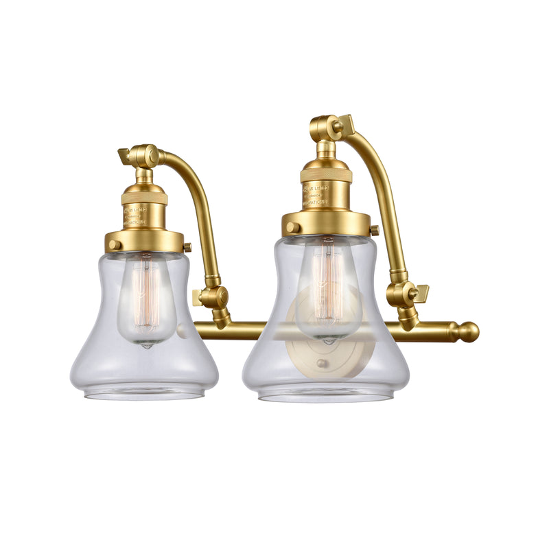 Bellmont Bath Vanity Light shown in the Satin Gold finish with a Clear shade