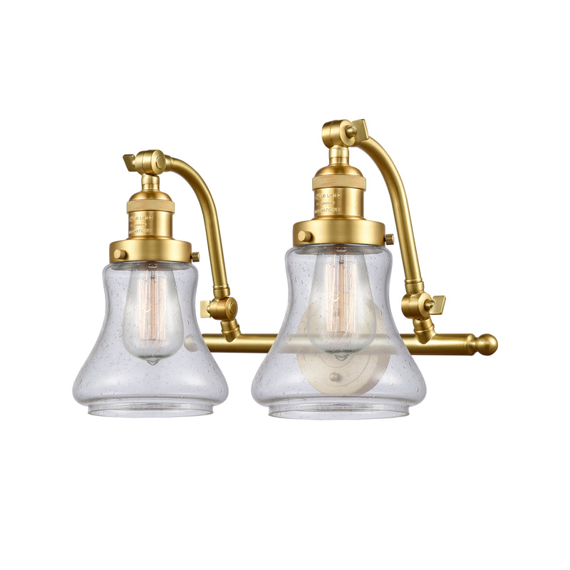 Bellmont Bath Vanity Light shown in the Satin Gold finish with a Seedy shade