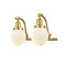 Beacon Bath Vanity Light shown in the Satin Gold finish with a Matte White shade