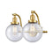 Beacon Bath Vanity Light shown in the Satin Gold finish with a Seedy shade