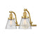 Cone Bath Vanity Light shown in the Satin Gold finish with a Clear shade