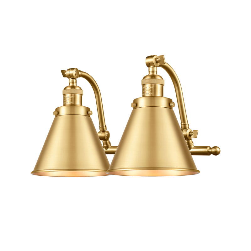 Appalachian Bath Vanity Light shown in the Satin Gold finish with a Satin Gold shade