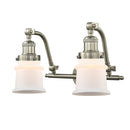 Canton Bath Vanity Light shown in the Brushed Satin Nickel finish with a Matte White shade