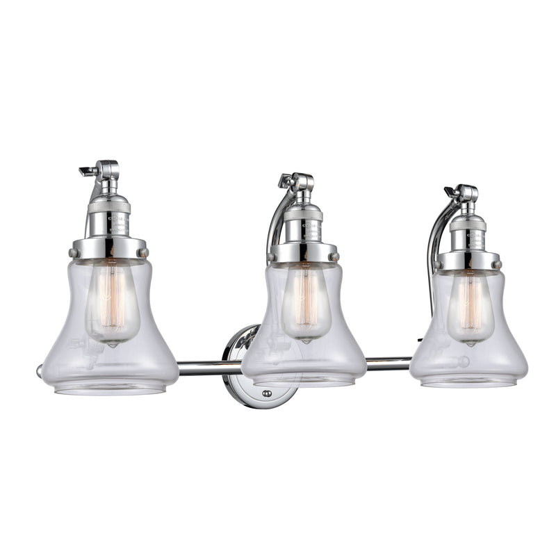 Bellmont Bath Vanity Light shown in the Polished Chrome finish with a Clear shade