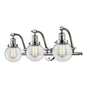 Beacon Bath Vanity Light shown in the Polished Chrome finish with a Clear shade