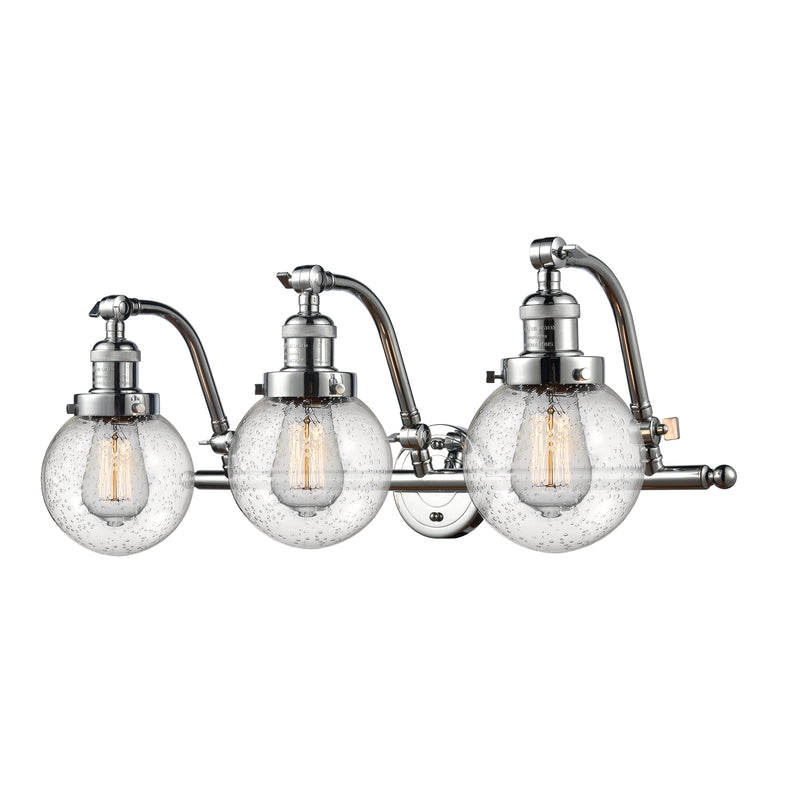 Beacon Bath Vanity Light shown in the Polished Chrome finish with a Seedy shade