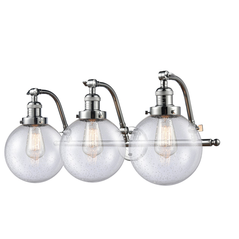 Beacon Bath Vanity Light shown in the Polished Chrome finish with a Seedy shade