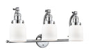 Innovations Lighting Small Bell 3-100 watt 28 inch Polished Chrome Bathroom Fixture with Matte White Cased glass and Solid Brass 180 Degree Adjustable Swivels 5153WPCG51