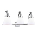 Cone Bath Vanity Light shown in the Polished Chrome finish with a Matte White shade