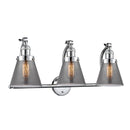 Cone Bath Vanity Light shown in the Polished Chrome finish with a Plated Smoke shade