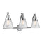 Cone Bath Vanity Light shown in the Polished Chrome finish with a Seedy shade