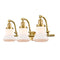 Bellmont Bath Vanity Light shown in the Satin Gold finish with a Matte White shade