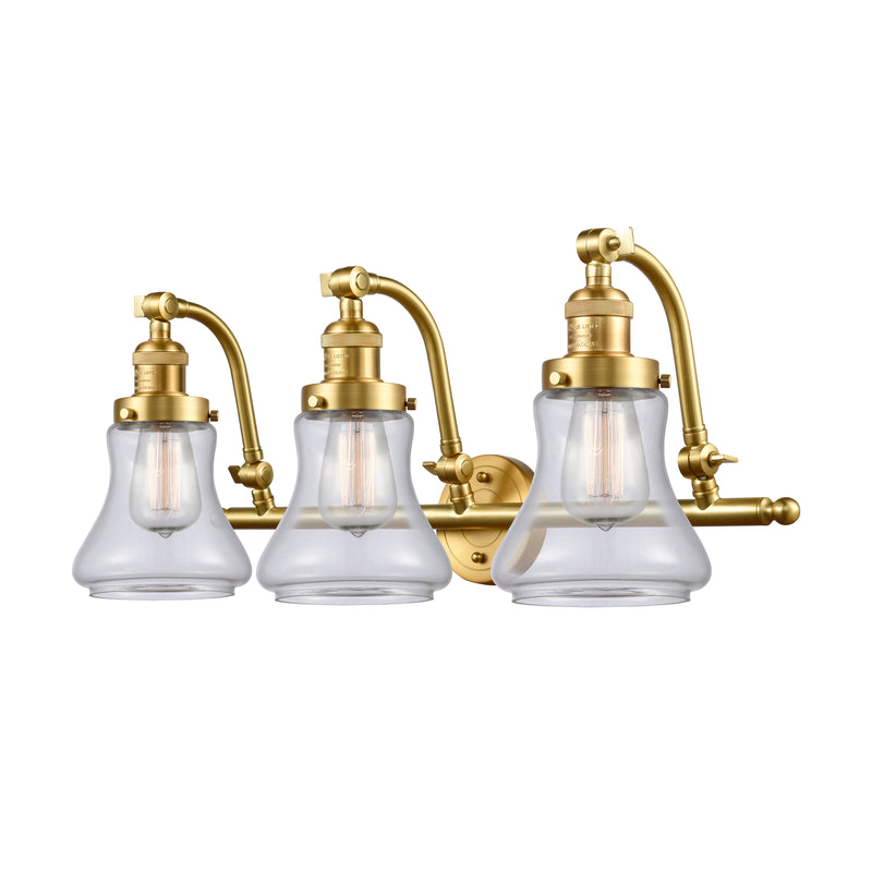 Bellmont Bath Vanity Light shown in the Satin Gold finish with a Clear shade