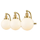 Beacon Bath Vanity Light shown in the Satin Gold finish with a Matte White shade