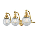 Beacon Bath Vanity Light shown in the Satin Gold finish with a Seedy shade