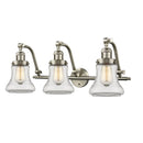 Bellmont Bath Vanity Light shown in the Brushed Satin Nickel finish with a Clear shade