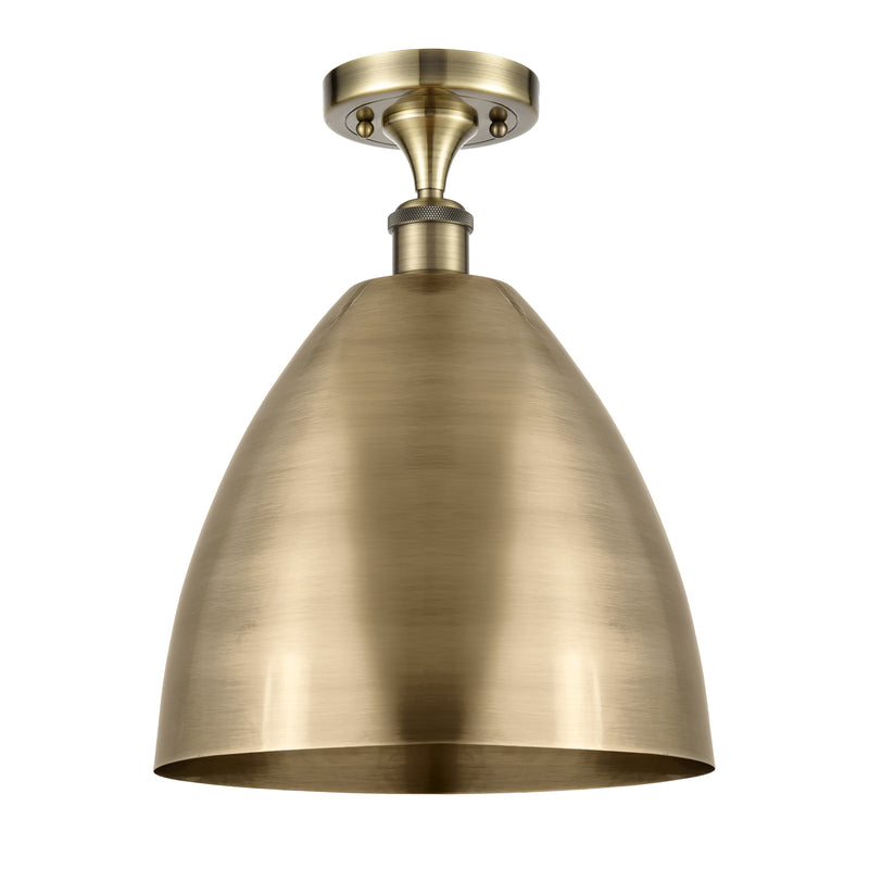 Ballston Dome Semi-Flush Mount shown in the Antique Brass finish with a Antique Brass shade