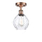 Waverly Semi-Flush Mount shown in the Antique Copper finish with a Clear shade