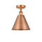 Ballston Cone Semi-Flush Mount shown in the Antique Copper finish with a Antique Copper shade