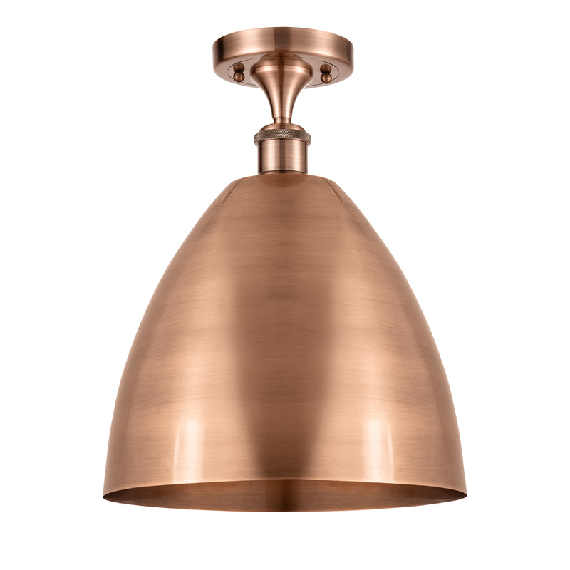 Ballston Dome Semi-Flush Mount shown in the Antique Copper finish with a Antique Copper shade