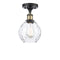 Waverly Semi-Flush Mount shown in the Black Antique Brass finish with a Clear shade