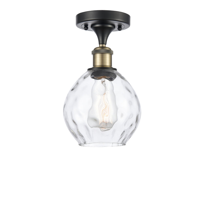 Waverly Semi-Flush Mount shown in the Black Antique Brass finish with a Clear shade