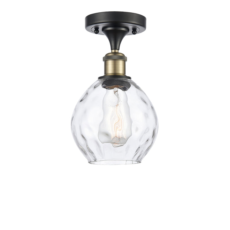 Waverly Semi-Flush Mount shown in the Black Antique Brass finish with a Clear shade