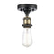 Bare Bulb Semi-Flush Mount shown in the Black Antique Brass finish