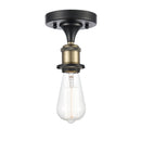 Bare Bulb Semi-Flush Mount shown in the Black Antique Brass finish