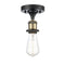 Bare Bulb Semi-Flush Mount shown in the Black Antique Brass finish