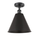 Innovations Lighting Ballston Cone 1 Light Semi-Flush Mount 516-1C-BK-MBC-12-BK