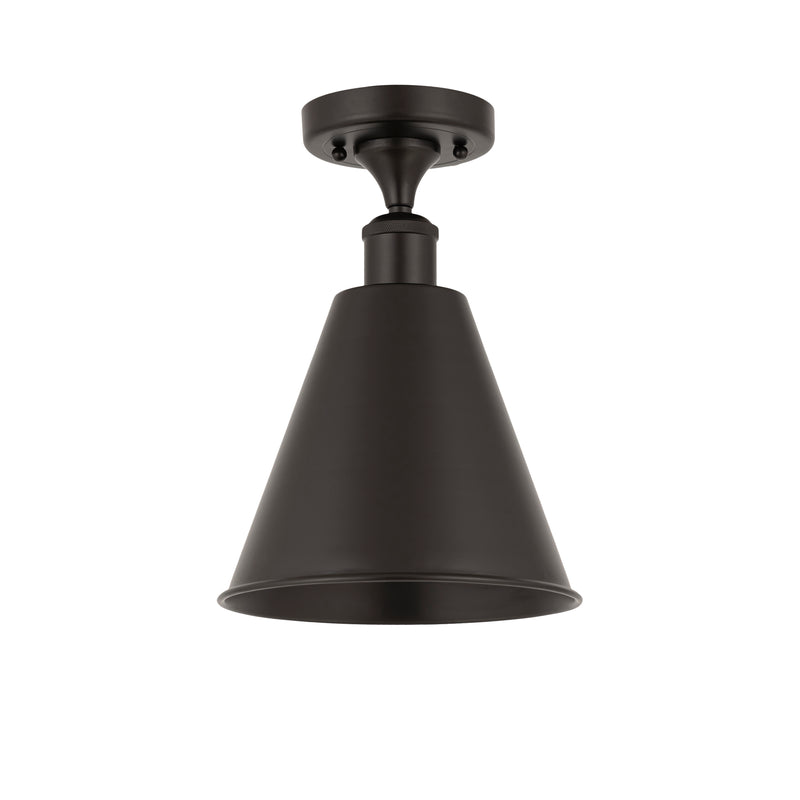 Innovations Lighting Ballston Cone 1 Light Semi-Flush Mount 516-1C-BK-MBC-8-BK