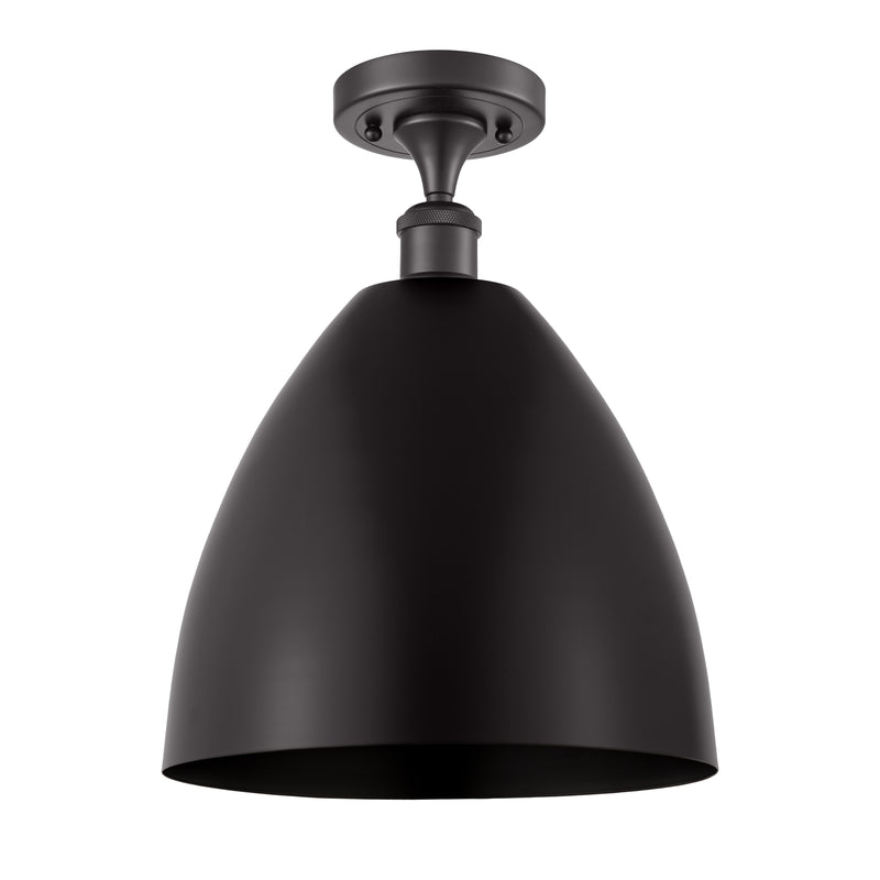 Ballston Dome Semi-Flush Mount shown in the Matte Black finish with a Matte Black shade