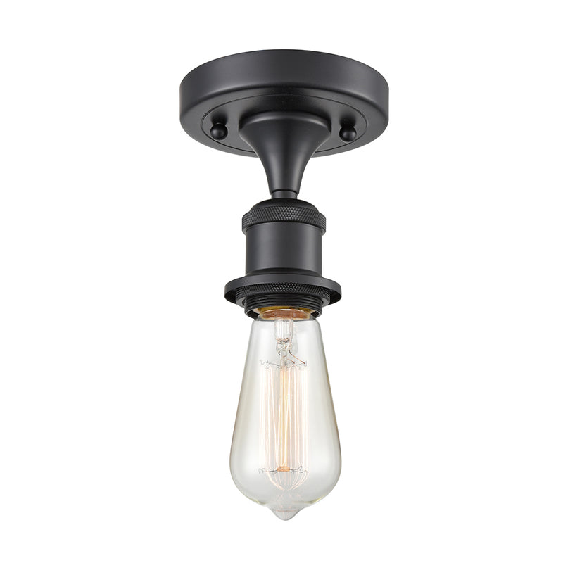 Bare Bulb Semi-Flush Mount shown in the Matte Black finish