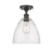 Ballston Dome Semi-Flush Mount shown in the Oil Rubbed Bronze finish with a Seedy shade