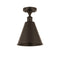 Ballston Cone Semi-Flush Mount shown in the Oil Rubbed Bronze finish with a Oil Rubbed Bronze shade