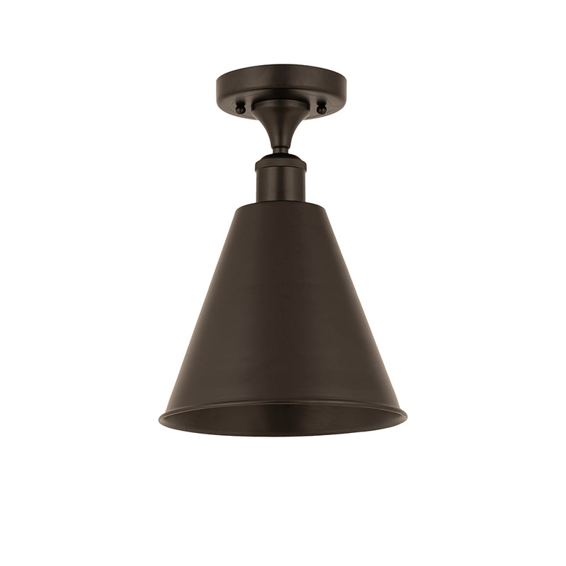 Ballston Cone Semi-Flush Mount shown in the Oil Rubbed Bronze finish with a Oil Rubbed Bronze shade