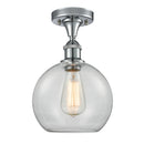 Athens Semi-Flush Mount shown in the Polished Chrome finish with a Clear shade