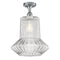 Springwater Semi-Flush Mount shown in the Polished Chrome finish with a Clear Spiral Fluted shade