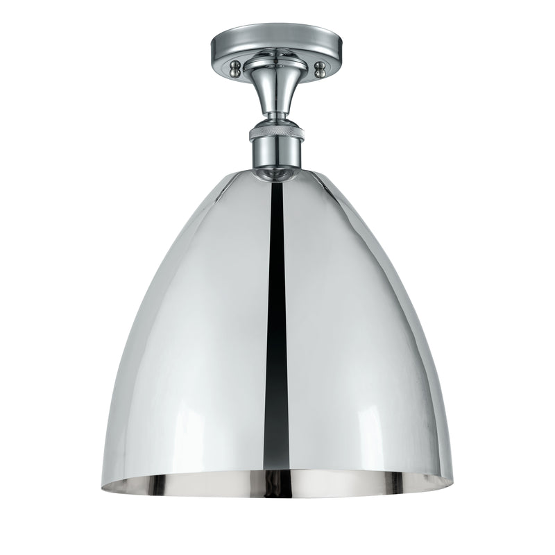 Ballston Dome Semi-Flush Mount shown in the Polished Chrome finish with a Polished Chrome shade