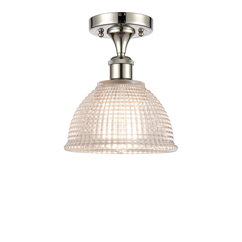 Arietta Semi-Flush Mount shown in the Polished Nickel finish with a Clear shade