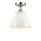 Adirondack Semi-Flush Mount shown in the Polished Nickel finish with a Glossy White shade