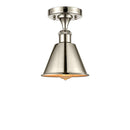 Smithfield Semi-Flush Mount shown in the Polished Nickel finish with a Polished Nickel shade