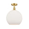 Athens Semi-Flush Mount shown in the Satin Gold finish with a Matte White shade