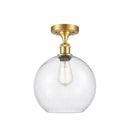 Athens Semi-Flush Mount shown in the Satin Gold finish with a Seedy shade