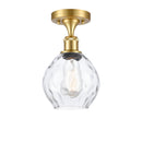 Waverly Semi-Flush Mount shown in the Satin Gold finish with a Clear shade