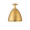 Ballston Dome Semi-Flush Mount shown in the Satin Gold finish with a Satin Gold shade