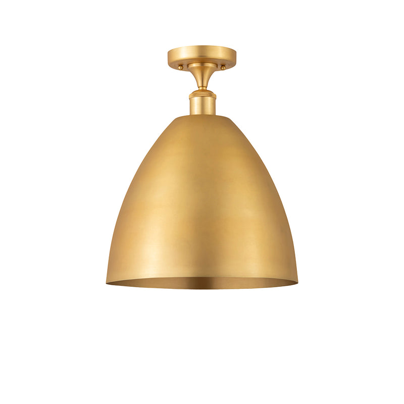 Ballston Dome Semi-Flush Mount shown in the Satin Gold finish with a Satin Gold shade