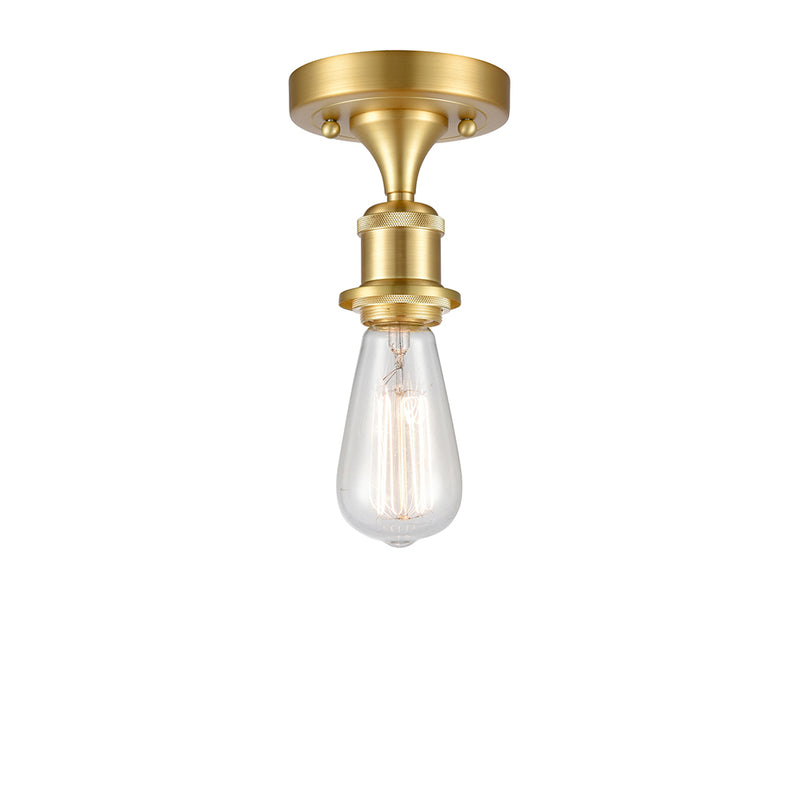 Bare Bulb Semi-Flush Mount shown in the Satin Gold finish