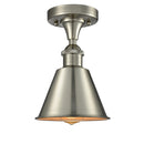 Smithfield Semi-Flush Mount shown in the Brushed Satin Nickel finish with a Brushed Satin Nickel shade